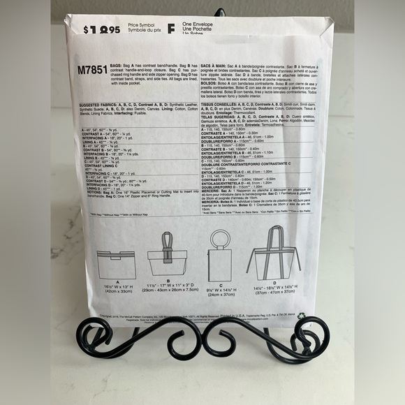 3/$30 BUNDLE&SAVE ✨ McCall's M7851 Bags Sewing Patterns - Picture 2 of 9
